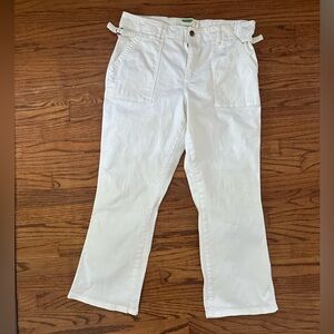 Anthropologie white carpenter utility cargo pants